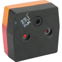 Galinis žibintas kvadratinis, 12 V, raudonas/gintaras, tvirtinamas varžtais, „Minipoint“, gamintojas Aspöck 230200007