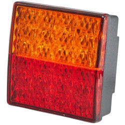 Galinis žibintas LED, kvadratinis, 12V, raudonas/gintaras, tvirtinamas varžtais, 80x33,7x80 mm, Hella ValueFit 2SD357029001