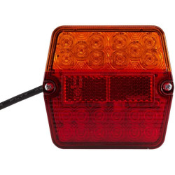 Galinis žibintas LED, kvadratinis, 9/30 V, raudonas/gintaras, tvirtinamas varžtais, 101,3 x 41,2 x 94,7 mm, 22 LED, Hella ValueF