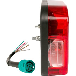 Galinis žibintas dešinysis, stačiakampis, 12/24V, 235x135x52mm, 5 kontaktų bajonetinis, gopart LA45029R