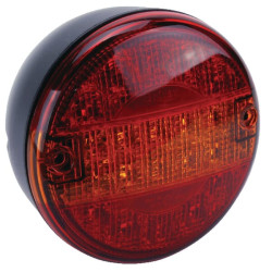 Galinis LED žibintas, apvalus, 24 V, gintaro/raudono spalvos, tvirtinamas varžtais, Ø 140 mm, Britax L1410L24V