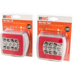Galinis žibintas LED, stačiakampis, 12/24V, 98,8x106,5x35mm, gopart LA99195