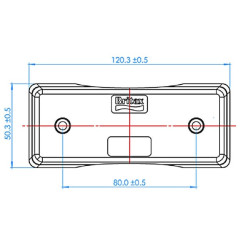 Gabaritinis žibintas LED, stačiakampis, 12/24V, raudonas, tvirtinamas varžtais, Britax L4602LDV