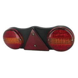 Galinis žibintas kairysis LED, stačiakampis, 12 V, gintaro/raudono spalvos, tvirtinamas varžtais, 424 x 75 mm, Britax L14215L12V