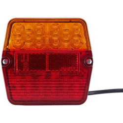 Galinis žibintas LED, kvadratinis, 9/36V, raudonas/gintaras, tvirtinamas varžtais, 101,3x41,2x94,7 mm, 25 LED, Hella ValueFit 2V