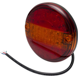 Galinis LED žibintas, apvalus, 10/30 V, raudonas/gintaras, tvirtinamas varžtais, Ø 140 mm, 20 LED, Hella ValueFit 2SD357026001