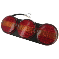 Galinis žibintas LED, stačiakampis, 24 V, gintaro/raudono spalvos, tvirtinamas varžtais, 424 x 75 mm, Britax L14100L24V