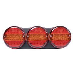 Galinis žibintas LED, stačiakampis, 24 V, gintaro/raudono spalvos, tvirtinamas varžtais, 424 x 75 mm, Britax L14100L24V