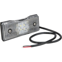 Gabaritinis žibintas LED, stačiakampis, 12/24V, baltas, tvirtinamas varžtais, Britax L4600LDV