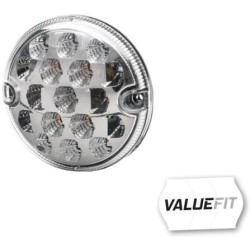 Galinis LED žibintas, apvalus, 10/30 V, skaidrus, tvirtinamas varžtais, Ø 95 mm, 17 LED, Hella ValueFit 2SD357028001