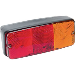 Galinis žibintas dešinysis, stačiakampis, raudonas/gintarinis, prisukamas, 160x AMP kištukas, Cobo 02225000
