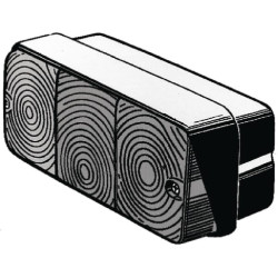 Galinis žibintas dešinysis, stačiakampis, raudonas/gintarinis, prisukamas, 160x AMP kištukas, Cobo 02225000