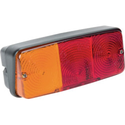Galinis žibintas kairysis, stačiakampis, raudonas/gintaras, prisukamas, 160x AMP kištukas, Cobo 02224000
