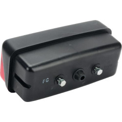 Galinis žibintas kairysis, stačiakampis, raudonas/gintaras, prisukamas, 160x AMP kištukas, Cobo 02224000