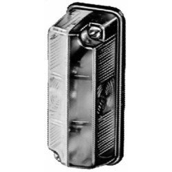 Gabaritinis žibintas 5W, stačiakampis, 12V, raudonas/baltas, tvirtinamas varžtais, Hella 2TJ003168151