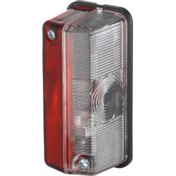 Gabaritinis žibintas, stačiakampis, 24 V, raudonas/baltas, tvirtinamas varžtais, Hella 2XS005020001