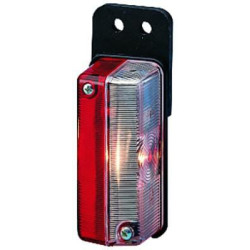 Gabaritinis žibintas 5W, stačiakampis, 12/24V, raudonas/baltas, tvirtinamas varžtais, Hella 2XS005020011