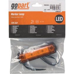 LED gabaritinis žibintas, 0,5/1 W, stačiakampis, 12/24 V, oranžinis, 110 x 31 x 15 mm, 4 LED, gopart LA35057