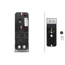 Gabaritinis žibintas 4W, stačiakampis, 12/24V, raudonas/baltas, tvirtinamas varžtais, 120x37x42mm, Hella 2XS005020021