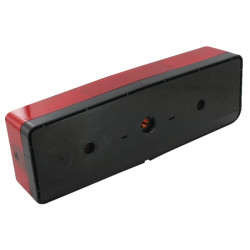 Galinis žibintas dešinysis, stačiakampis, 12V, gintaro/raudono spalvos, tvirtinamas varžtais, 285x56x96mm, Jokon 106001470