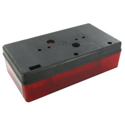 Galinis žibintas dešinysis, stačiakampis, 12V, raudonas/oranžinis, tvirtinamas varžtais, 188x55x100mm, Jokon 102002041