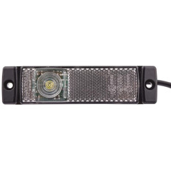 Gabaritinis žibintas LED, 1,20 W, stačiakampis, 24 V, baltas, tvirtinamas varžtais, 1 LED, Hella 2PG008645961