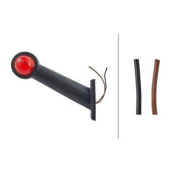 Gabaritinis žibintas 12V, raudonas/baltas, tvirtinamas varžtais, Hella 2XS955232001