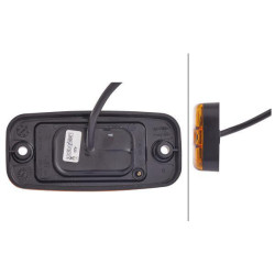 Gabaritinis žibintas LED, stačiakampis, 12 V, gintaro spalvos, prisukamas, 2 LED, Hella 2PS345600001