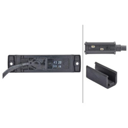 LED gabaritinis žibintas, 1,20 W, stačiakampis, 24 V, geltonas, tvirtinamas varžtais, 130 x 32 mm, greito sujungimo, 1 LED, Hell