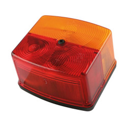 Galinis žibintas kvadratinis, 12V, gintaro/raudono spalvos, tvirtinamas varžtais, 95x85x55 mm, BBS(K) 6025, dešinysis 106025120