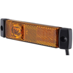 Gabaritinis žibintas LED, 1,20 W, stačiakampis, 24 V, geltonas, tvirtinamas varžtais, 100 x 32 mm, 1 LED, Hella 2PS008645001