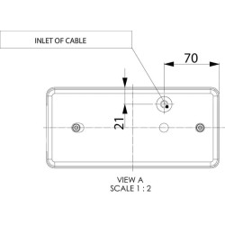 Galinis žibintas RH 5/21W, stačiakampis, 12/24V, baltas/oranžinis/raudonas, 218x54,5x100mm, gopart LA45014