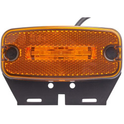 Gabaritinis žibintas LED, stačiakampis, 24 V, gintaro spalvos, tvirtinamas varžtais, 2 LED, Hella 2PS345600071