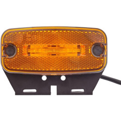 Gabaritinis žibintas LED, 0,70 W, stačiakampis, 12 V, gintaro spalvos, tvirtinamas varžtais, 2 LED, Hella 2PS345600061