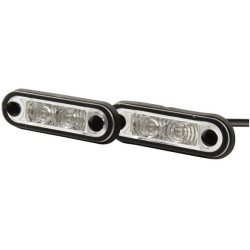 Gabaritinis žibintas LED, stačiakampis, 12/24V, raudonas, tvirtinamas varžtais, 78x2 LED, Hella 2XA959790401