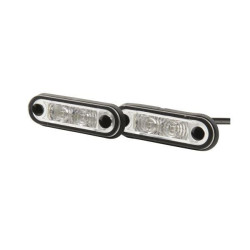 Gabaritinis žibintas LED, stačiakampis, 12/24V, raudonas, tvirtinamas varžtais, 78x2 LED, Hella 2XA959790401