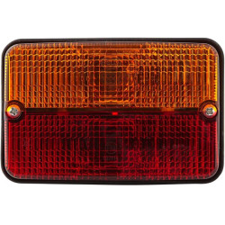 Galinis žibintas stačiakampis, 12V, raudonas/oranžinis, tvirtinamas varžtais, 120x55x80mm, Hella 2SD997131051