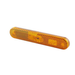 LED gabaritinis žibintas, 0,50 W, stačiakampis, 12 V, geltonas, oranžinis korpusas, prisukamas, 134,9 x 9,5 x 23,4 mm AMP kištuk