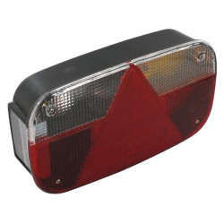 Galinis žibintas dešinysis, stačiakampis, 12 V, raudonas/skaidrus/gintaro spalvos, tvirtinamas varžtais, 244xMultipoint III, gam