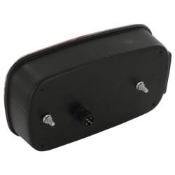 Galinis žibintas dešinysis, stačiakampis, 12 V, raudonas/skaidrus/gintaro spalvos, tvirtinamas varžtais, 244xMultipoint III, gam