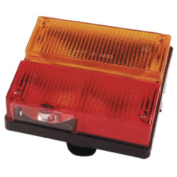 Galinis žibintas kairysis, stačiakampis, raudonas/gintarinis, su varžtais tvirtinamu AMP kištuku, Cobo 02284000