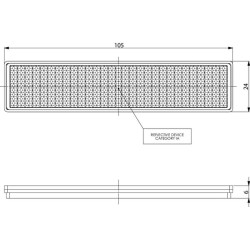 Reflektorius, raudonas, stačiakampis LA75015