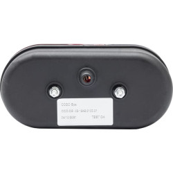 Galinis žibintas dešinysis, apvalus, 12/24V, gintaro/raudono spalvos, prisukamas, 162,5x AMP kištukas, Cobo 0212450000