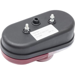 Galinis žibintas dešinysis, apvalus, 12/24V, gintaro/raudono spalvos, prisukamas, 162,5x AMP kištukas, Cobo 0212450000