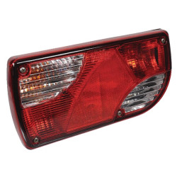 Galinis žibintas kairysis, stačiakampis, gintaro/raudono/skaidraus, 260x98x130 mm, „Deutsch“ kištukas, „Cobo 021373000014“