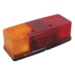 Galinis žibintas kairysis, stačiakampis, 12V, raudonas/gintaras, tvirtinamas varžtais, 158x51x64 mm, Jokon 106014111