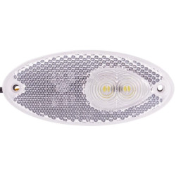 Gabaritinis žibintas LED, 0,60 W, ovalus, 24 V, skaidrus, tvirtinamas varžtais, 2 LED, Hella 2PG964295111
