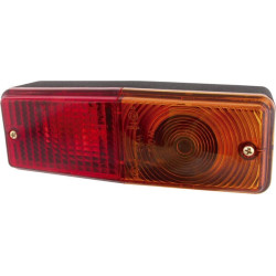 Galinis žibintas stačiakampis, 12/24V, gintaro/raudono spalvos, tvirtinamas varžtais, 200x70 mm, Waś 1400681300