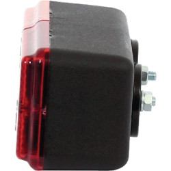 Galinis žibintas stačiakampis, 12/24V, gintaro/raudono spalvos, tvirtinamas varžtais, 200x70 mm, Waś 1400681300