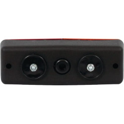 Galinis žibintas stačiakampis, 12/24V, gintaro/raudono spalvos, tvirtinamas varžtais, 200x70 mm, Waś 1400681300